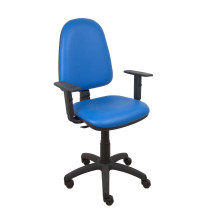 Silla Aýna similpiel azul brazos regulables