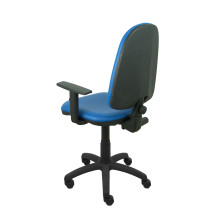 Silla Aýna similpiel azul brazos regulables