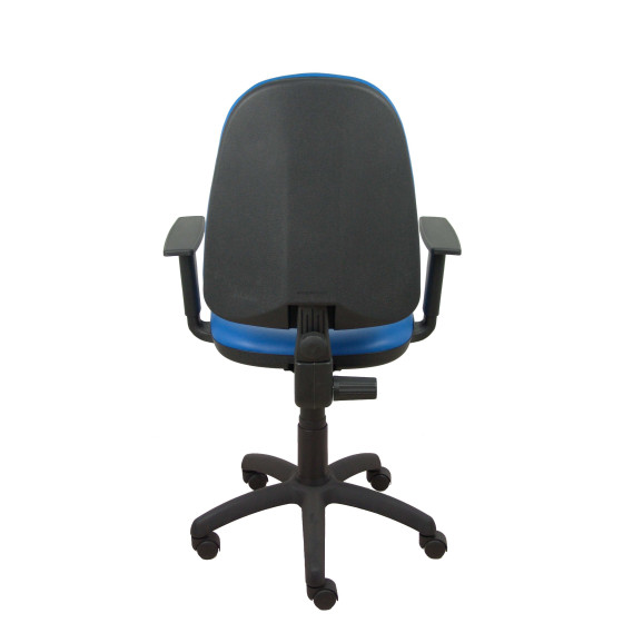 Silla Aýna similpiel azul brazos regulables