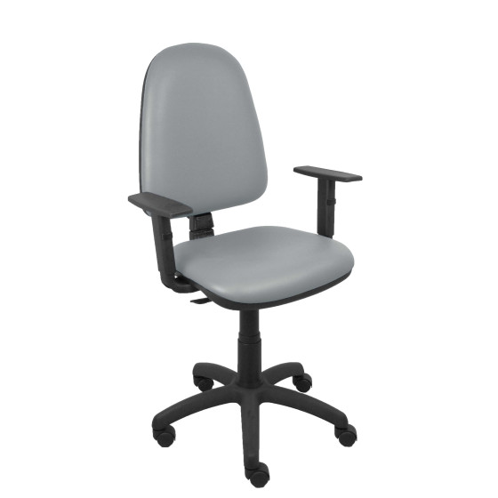 Silla Aýna similpiel gris brazos regulables
