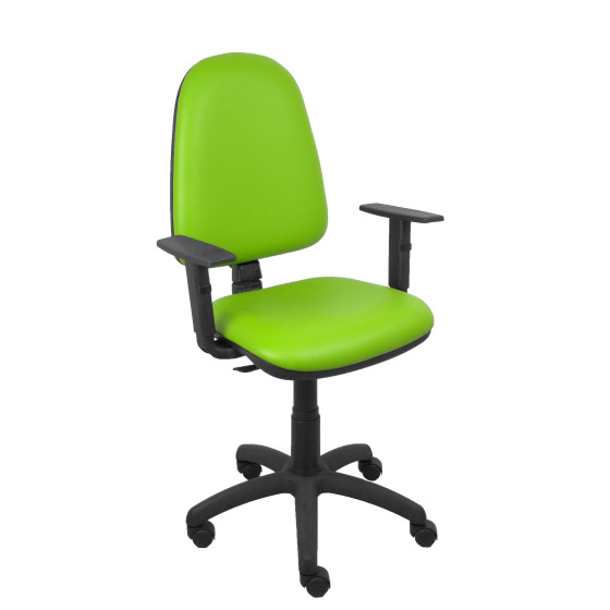 Silla Aýna similpiel pistacho brazos regulables