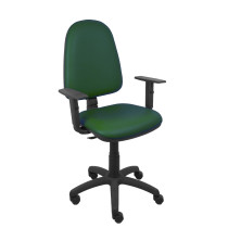 Silla Aýna similpiel verde botella brazos regulables