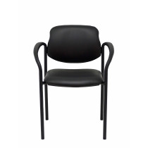 Silla fija Styl similpiel negro chasis negro con brazos