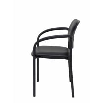 Silla fija Styl similpiel negro chasis negro con brazos