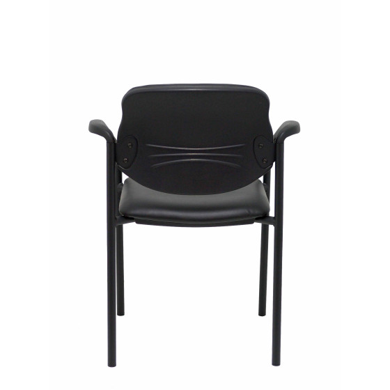 Silla fija Styl similpiel negro chasis negro con brazos