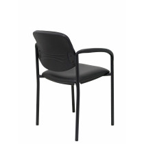 Silla fija Styl similpiel negro chasis negro con brazos