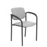 Silla fija Styl similpiel gris chasis negro con brazos