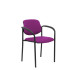 Silla fija Styl similpiel morado chasis negro con brazos