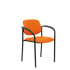 Silla fija Styl similpiel naranja chasis negro con brazos