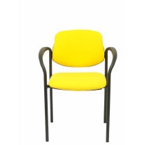 Silla fija Styl bali amarillo chasis negro con brazos