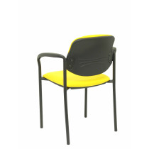 Silla fija Styl bali amarillo chasis negro con brazos