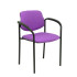 Silla fija Styl bali lila chasis negro con brazos