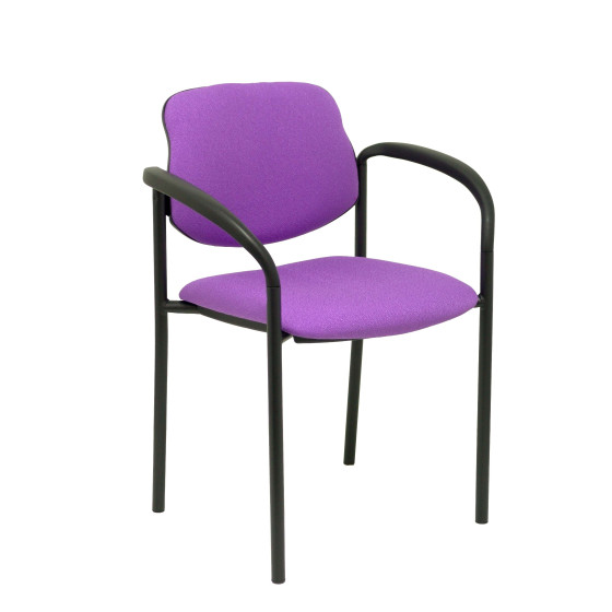Silla fija Styl bali lila chasis negro con brazos