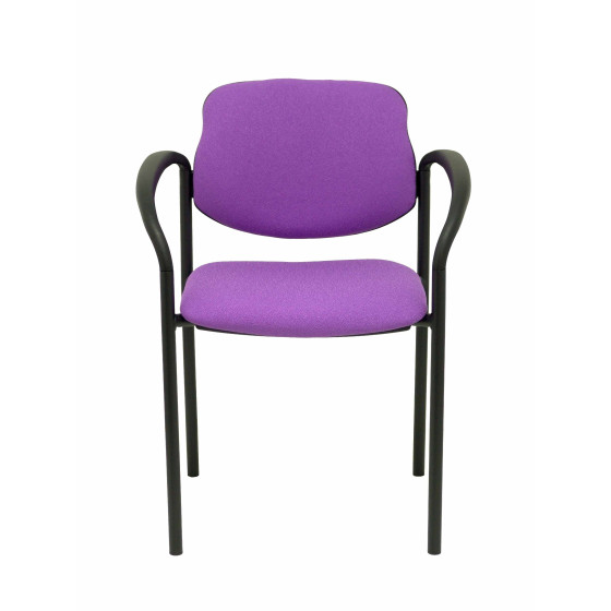 Silla fija Styl bali lila chasis negro con brazos