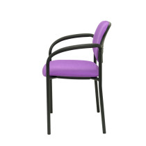 Silla fija Styl bali lila chasis negro con brazos