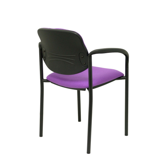 Silla fija Styl bali lila chasis negro con brazos