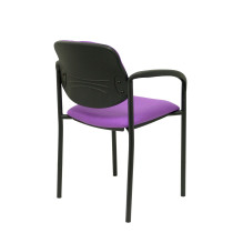 Silla fija Styl bali lila chasis negro con brazos