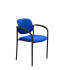 Silla fija Styl bali azul marino chasis negro con brazos