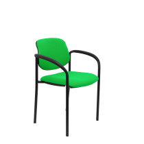 Silla fija Styl bali pistacho chasis negro con brazos