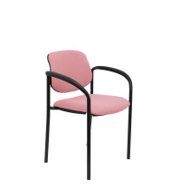 Silla fija Styl bali rosa chasis negro con brazos