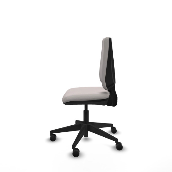 Elche CP similpiel blanco base piramidal ruedas nailon 65mm