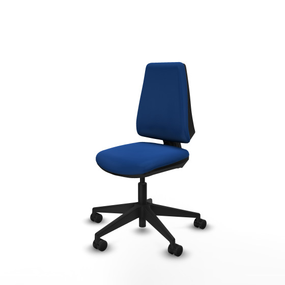 Elche CP similpiel azul base piramidal ruedas nailon 65mm