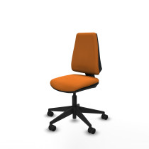 Elche CP similpiel naranja base piramidal ruedas nailon 65mm