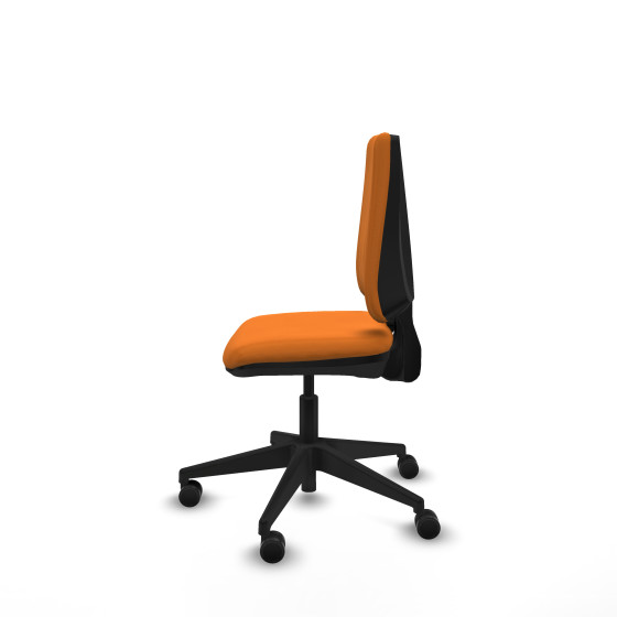 Elche CP similpiel naranja base piramidal ruedas nailon 65mm