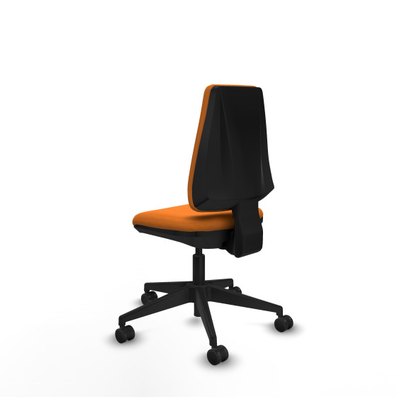 Elche CP similpiel naranja base piramidal ruedas nailon 65mm