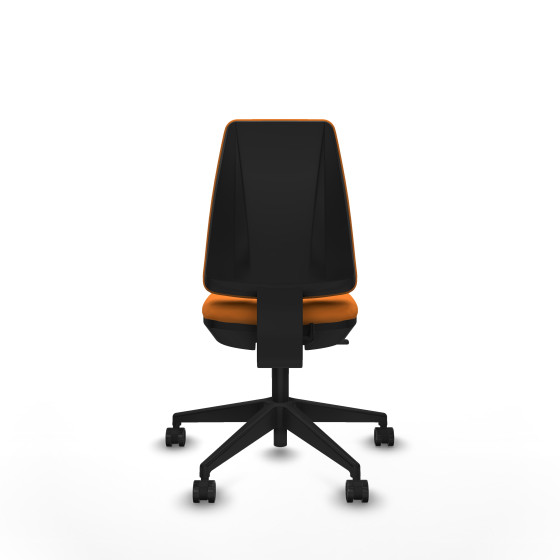 Elche CP similpiel naranja base piramidal ruedas nailon 65mm