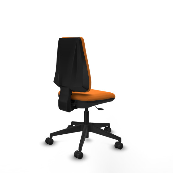 Elche CP similpiel naranja base piramidal ruedas nailon 65mm