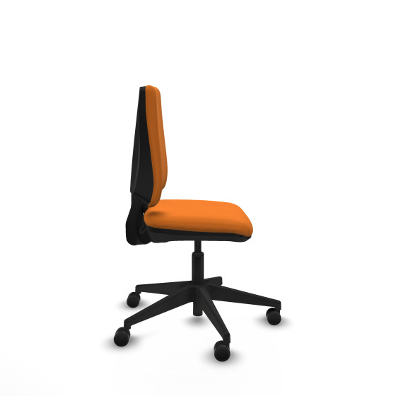 Elche CP similpiel naranja base piramidal ruedas nailon 65mm