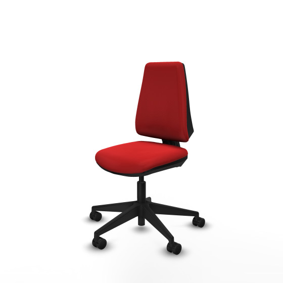 Elche CP similpiel rojo base piramidal ruedas nailon 65mm