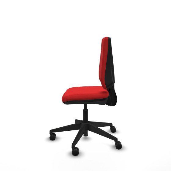 Elche CP similpiel rojo base piramidal ruedas nailon 65mm