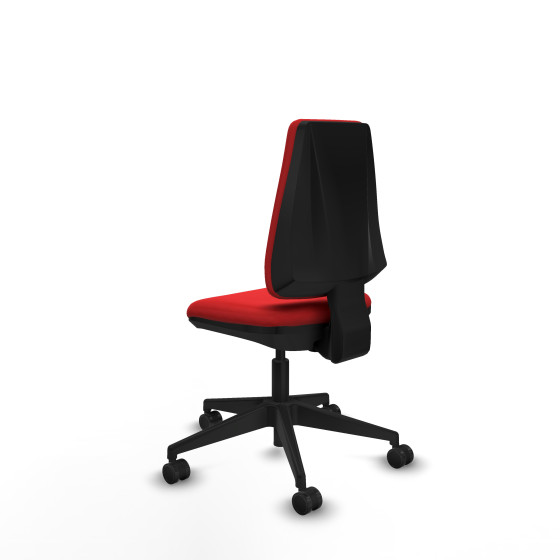 Elche CP similpiel rojo base piramidal ruedas nailon 65mm