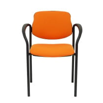 Silla fija Styl bali naranja chasis negro con brazos