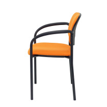 Silla fija Styl bali naranja chasis negro con brazos