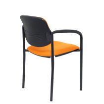 Silla fija Styl bali naranja chasis negro con brazos