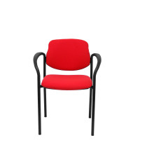 Silla fija Styl bali rojo chasis negro con brazos