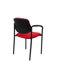 Silla fija Styl bali rojo chasis negro con brazos