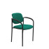 Silla fija Styl bali verde esmeralda chasis negro con brazos