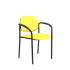 Silla fija Styl similpiel amarillo chasis negro con brazos