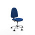 Algarra CP similpiel azul  base cromada ruedas nailon 50mm