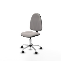 Algarra CP similpiel blanco  base cromada ruedas nailon 50mm