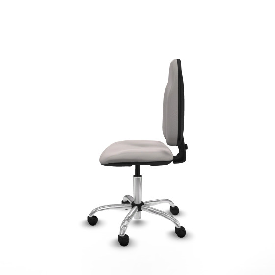 Algarra CP similpiel blanco  base cromada ruedas nailon 50mm