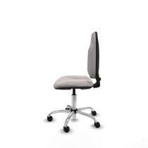 Algarra CP similpiel blanco  base cromada ruedas nailon 50mm