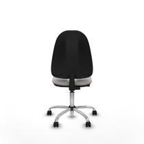 Algarra CP similpiel blanco  base cromada ruedas nailon 50mm