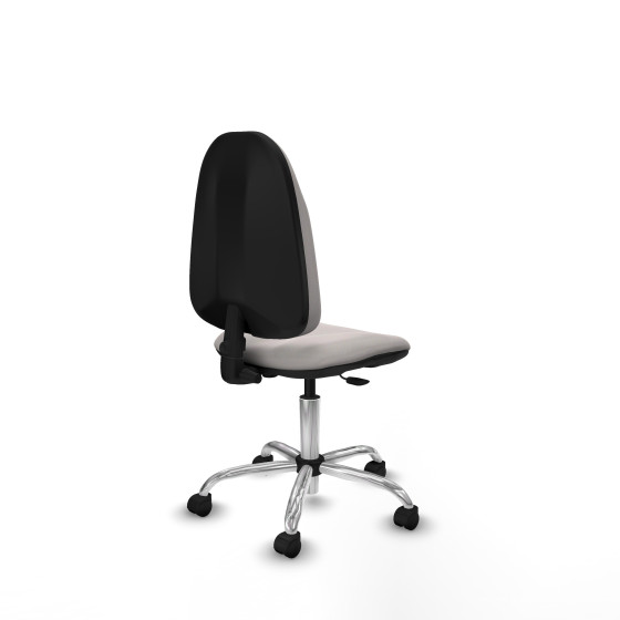 Algarra CP similpiel blanco  base cromada ruedas nailon 50mm