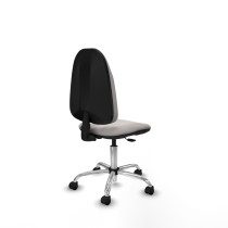 Algarra CP similpiel blanco  base cromada ruedas nailon 50mm