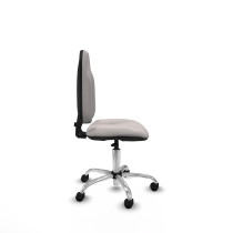 Algarra CP similpiel blanco  base cromada ruedas nailon 50mm